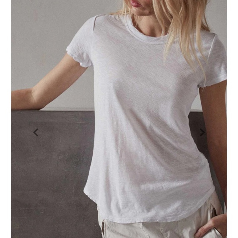 James Perse White Slub Knit T-Shirt Size 3